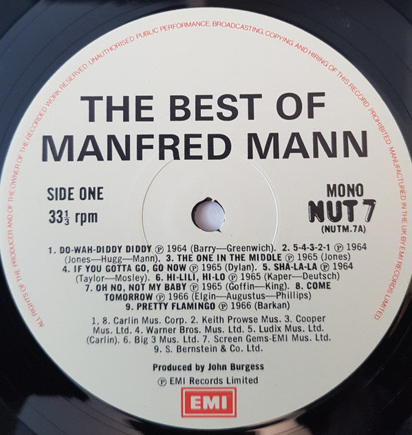 Manfred Mann - The Best Of Manfred Mann (LP, Comp, Mono)