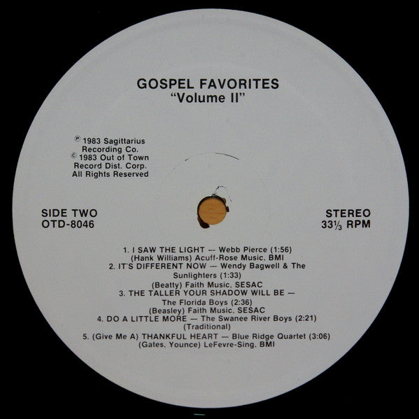 Various - Gospel Favorites Volume II (LP, Album)