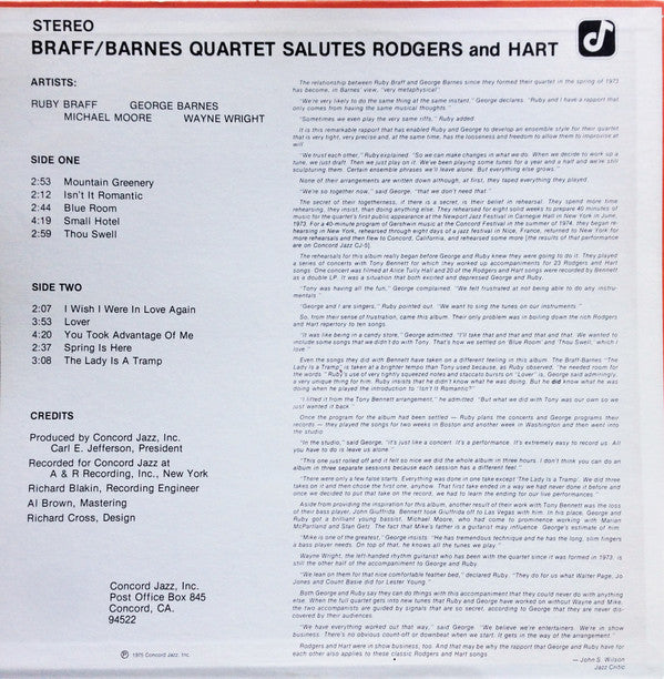 Ruby Braff / George Barnes Quartet - Braff/Barnes Quartet Salutes R...