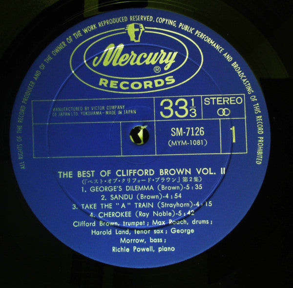 Clifford Brown - The Best Of Clifford Brown Vol. 2 (LP, Comp)