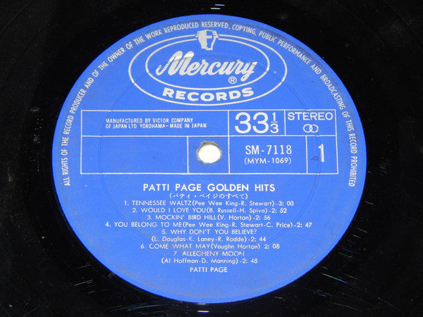 Patti Page - Patti Page Golden Hits (LP, Comp)