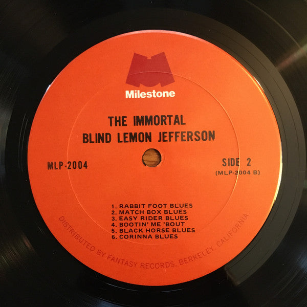 Blind Lemon Jefferson - The Immortal Blind Lemon Jefferson (LP, Comp)
