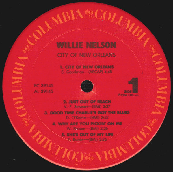 Willie Nelson - City Of New Orleans (LP, Album, Pit)