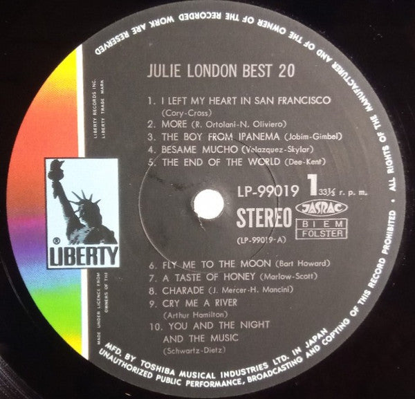 Julie London - Julie London Best 20 (LP, Comp)