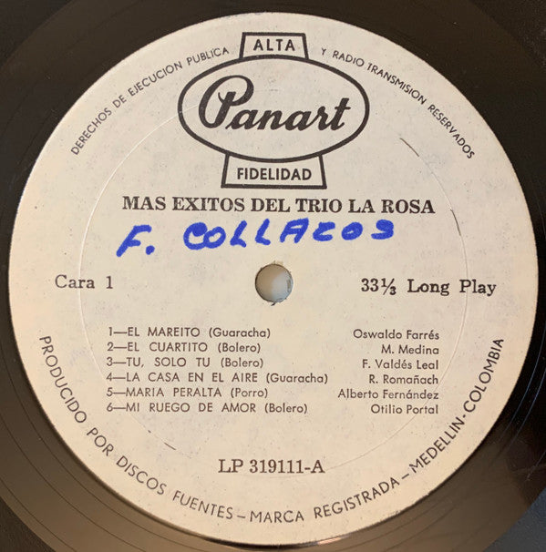 Trio La Rosa - Mas Exitos Del Trio La Rosa (LP)