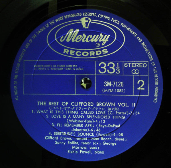 Clifford Brown - The Best Of Clifford Brown Vol. 2 (LP, Comp)