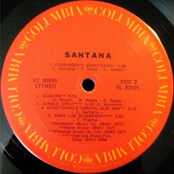 Santana - Santana (LP, Album, Pit)