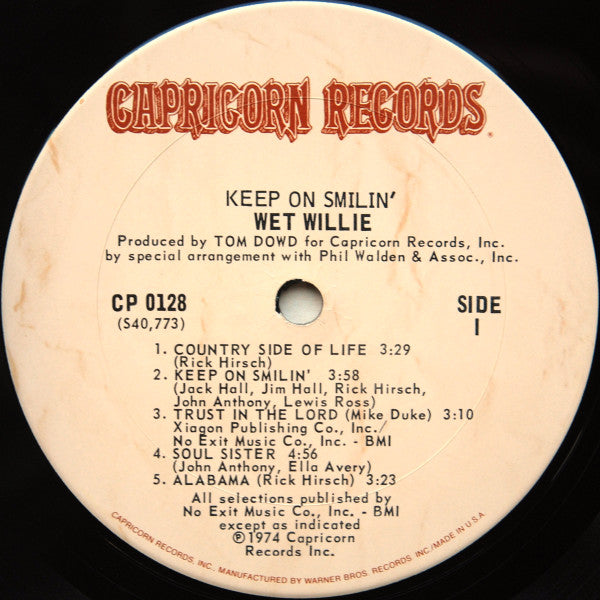 Wet Willie - Keep On Smilin' (LP, Album, San)