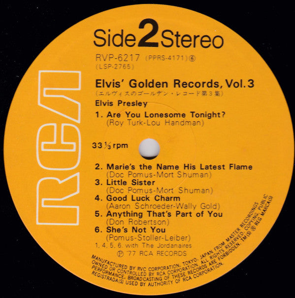 Elvis Presley - Elvis' Golden Records, Vol. 3 (LP, Comp, RE)
