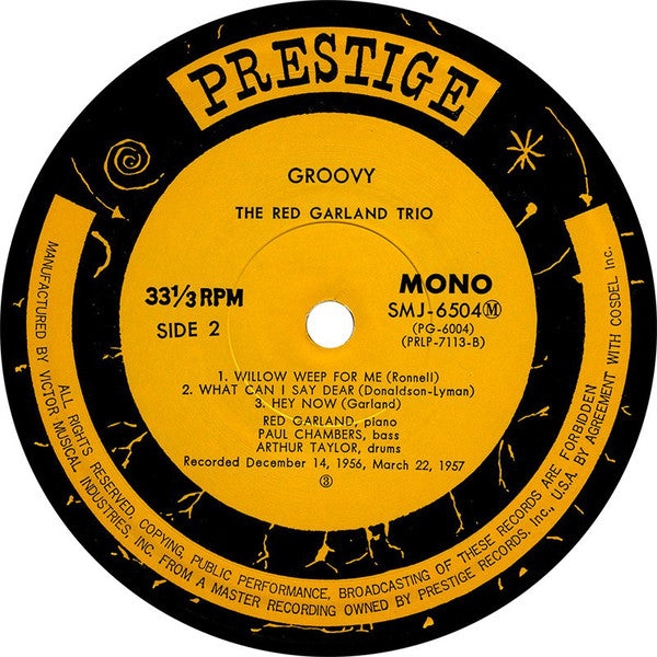 The Red Garland Trio - Groovy (LP, Album, Mono, RE)