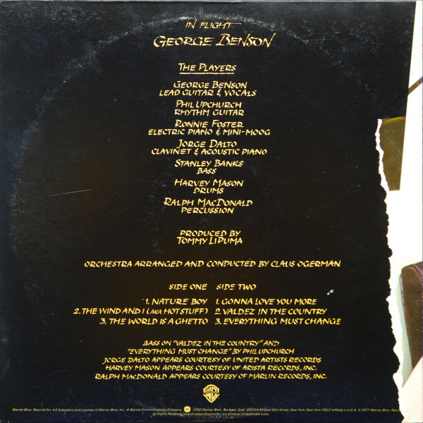 George Benson - In Flight (LP, Album, Jac)