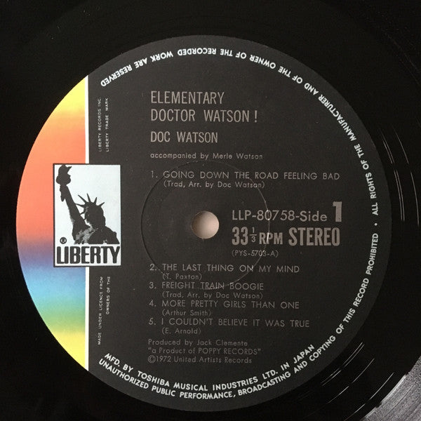 Doc Watson - Elementary Doctor Watson (LP, Album)
