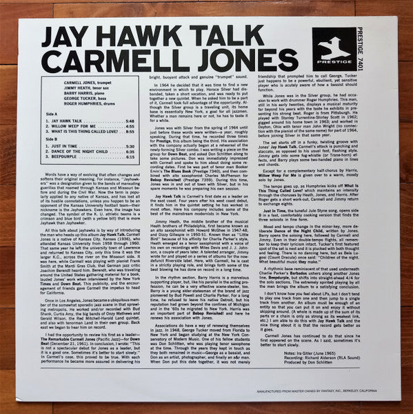 Carmell Jones - Jay Hawk Talk (LP, Album, RE, RM)