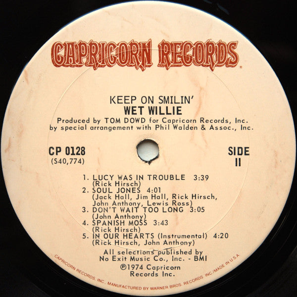 Wet Willie - Keep On Smilin' (LP, Album, San)