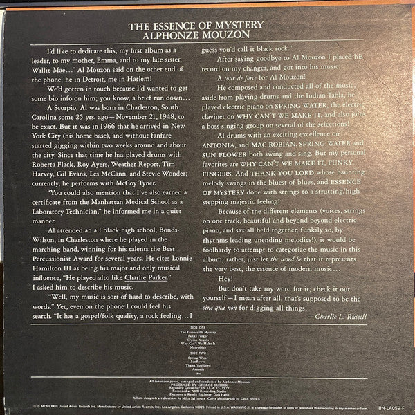 Alphonze Mouzon* - The Essence Of Mystery (LP, Album)