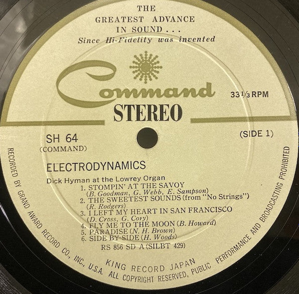 Dick Hyman And His Orchestra - Electrodynamics (LP, Album)