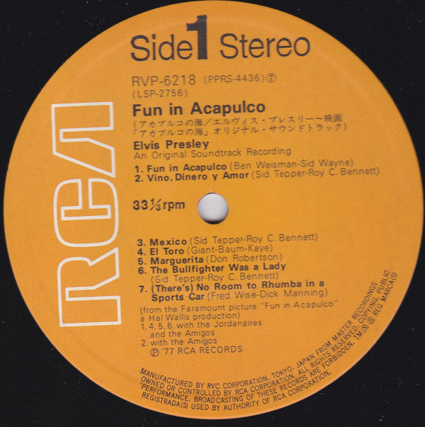 Elvis Presley - Fun In Acapulco (LP, Album, RE)