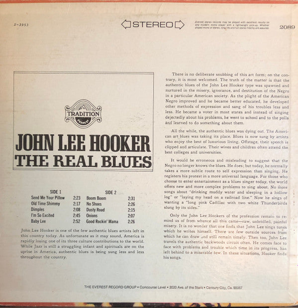 John Lee Hooker - The Real Blues (LP, Comp, RE, RP)