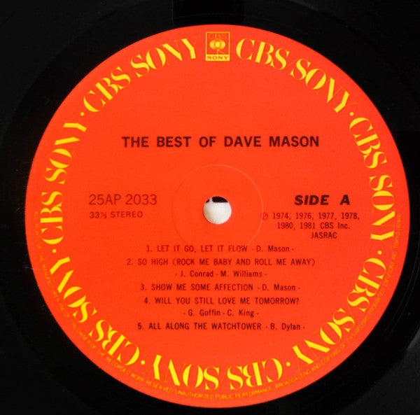 Dave Mason - The Best Of Dave Mason (LP, Comp)