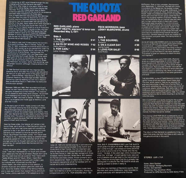 Red Garland - The Quota (LP, Album)