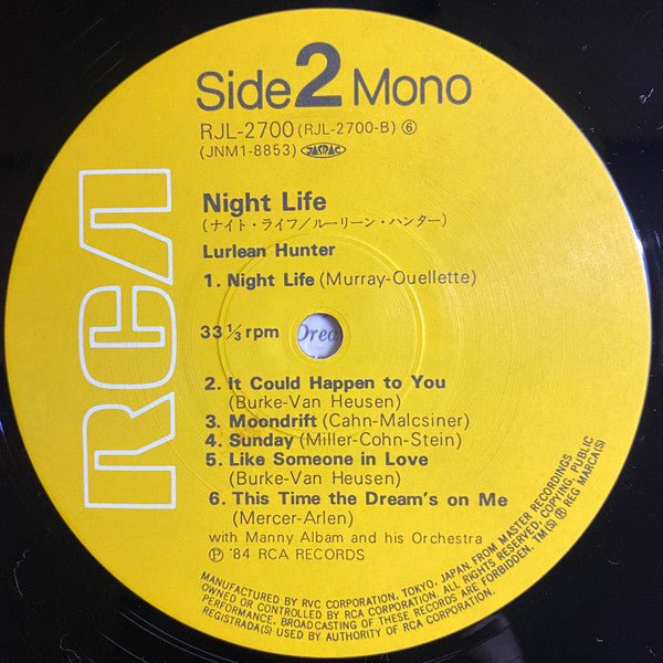 Lurlean Hunter - Night Life (LP, Album, Mono, RE)