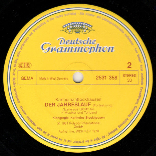 Stockhausen* - Der Jahreslauf (LP, Album)