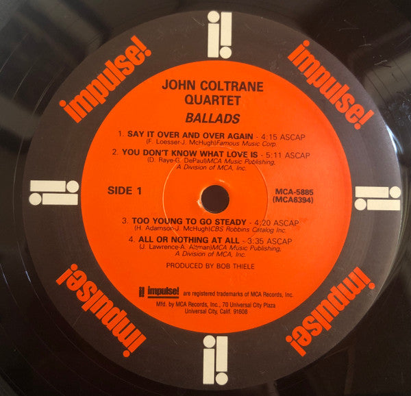 John Coltrane Quartet* - Ballads (LP, Album, RE, RM)