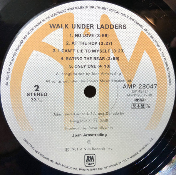 Joan Armatrading - Walk Under Ladders (LP, Album, Promo)