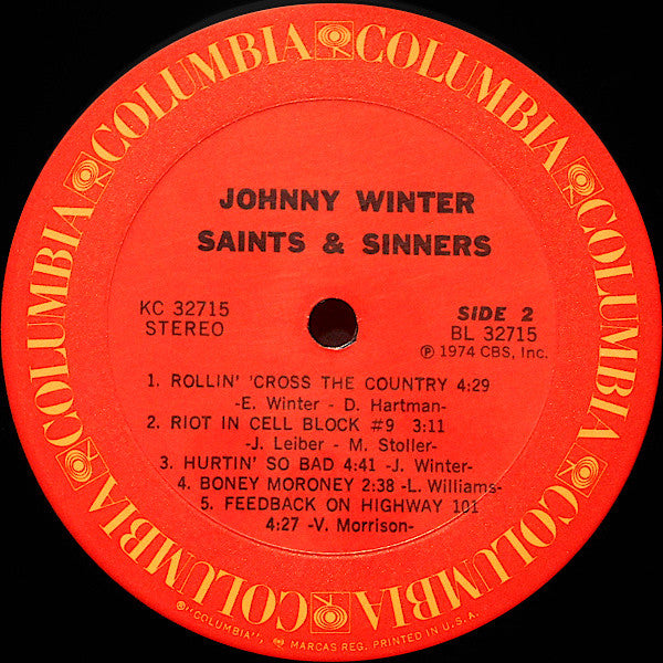 Johnny Winter - Saints & Sinners (LP, Album, Ter)