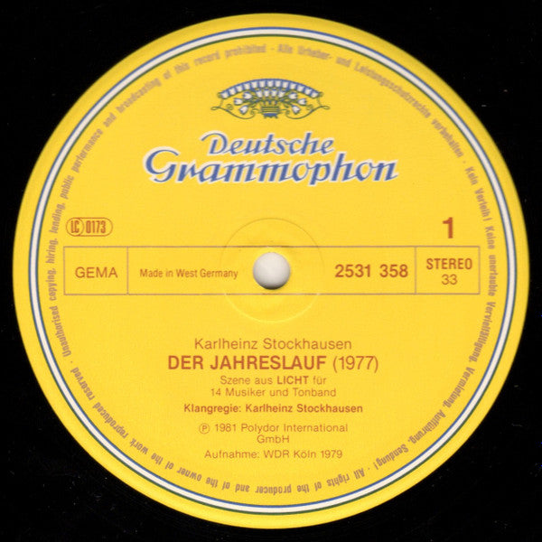 Stockhausen* - Der Jahreslauf (LP, Album)