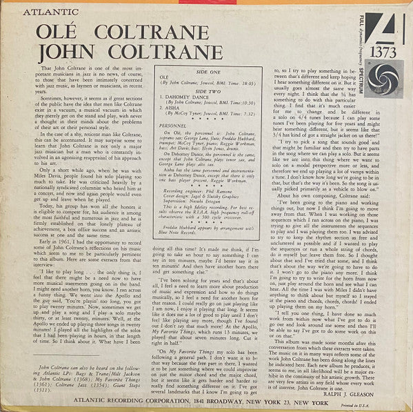 John Coltrane - Olé Coltrane (LP, Album, Mono)
