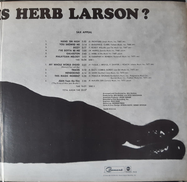 Herb Larson (2) - Sax Appeal (LP, Album, Gat)