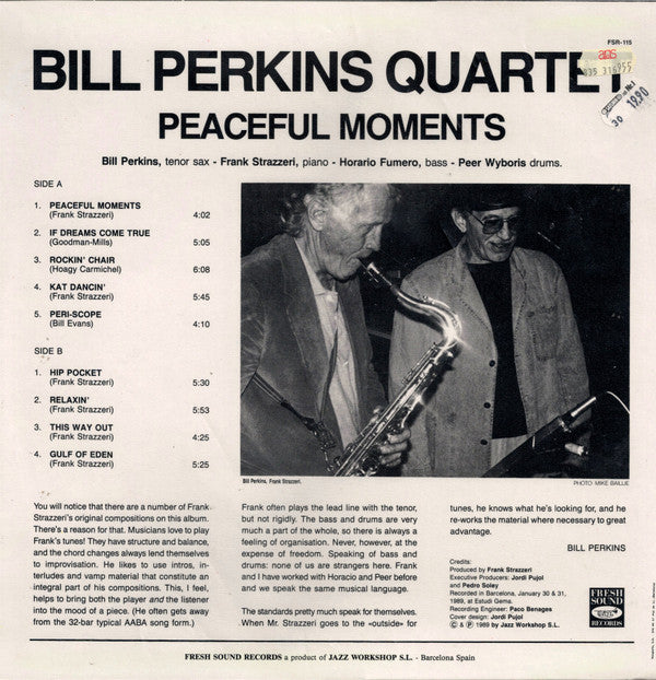 The Bill Perkins Quartet - Peaceful Moments (LP, Album)