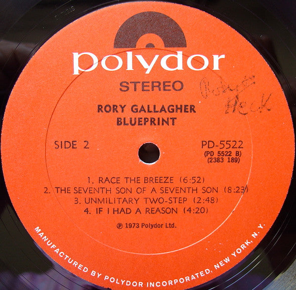 Rory Gallagher - Blueprint (LP, Album, All)