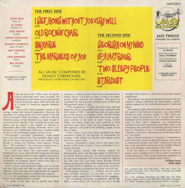 The Zoot Sims Al Cohn Septet - Happy Over Hoagy (LP)