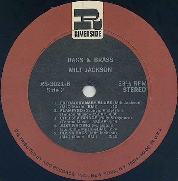 Milt Jackson - Bags & Brass (LP, Album, RE)