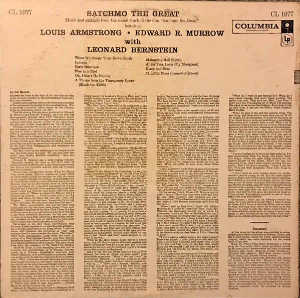 Louis Armstrong - Satchmo The Great(LP, Mono, Hol)
