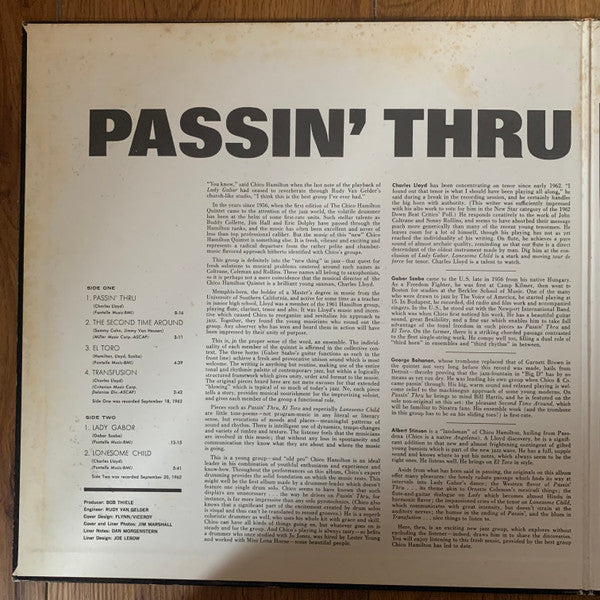 The New Amazing Chico Hamilton Quintet* - Passin' Thru (LP, Album, RE)