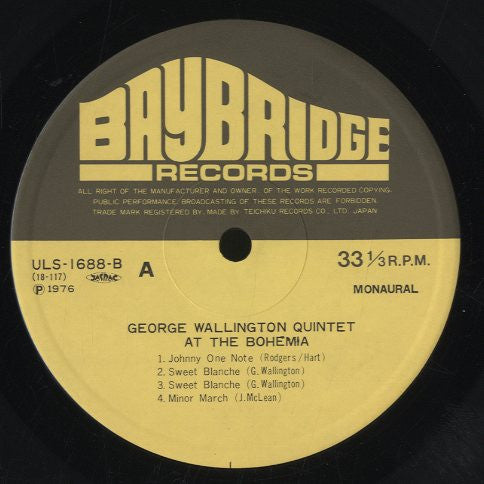 George Wallington Quintet - George Wallington Quintet At The Bohemi...