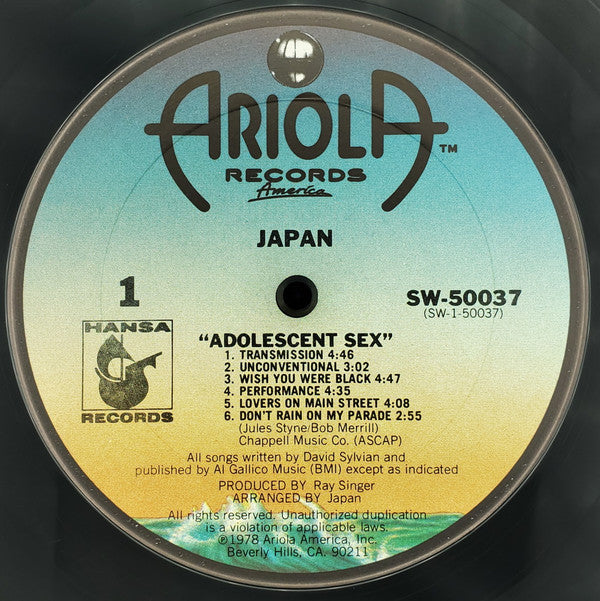 Japan - Adolescent Sex (LP, Album)