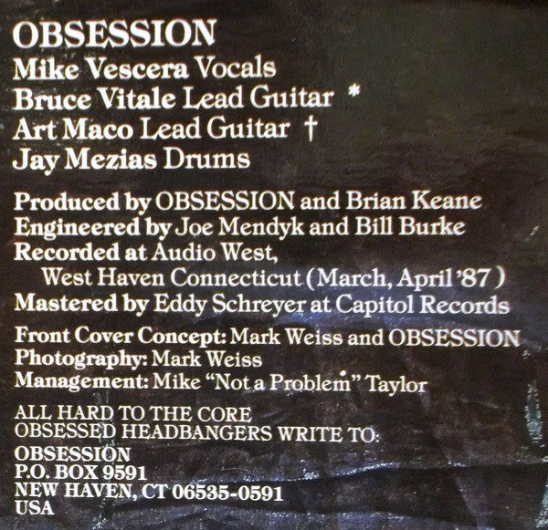 Obsession (6) - Methods Of Madness (LP, Album)