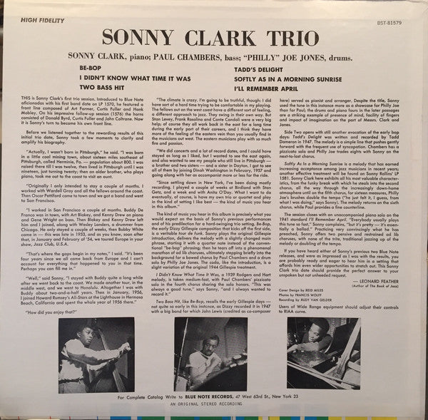 Sonny Clark Trio - Sonny Clark Trio (LP, Album, RE)