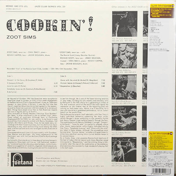 Zoot Sims - Cookin' (LP, Album, Mono, Ltd, RE, RM, 180)