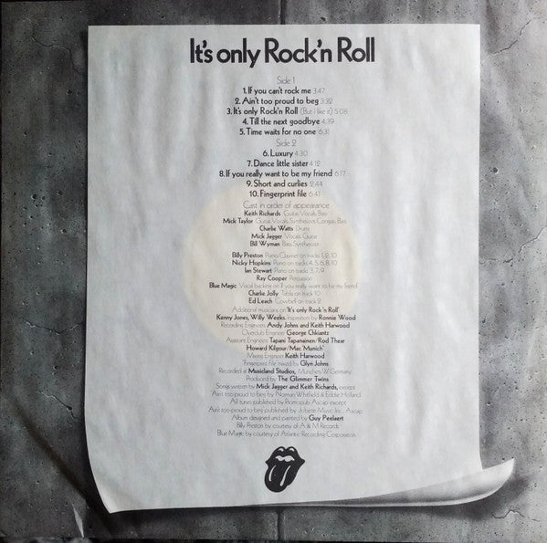 The Rolling Stones - It's Only Rock 'N Roll (LP, Album, RE)