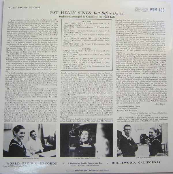 Pat Healy - Just Before Dawn (LP, Album, Mono)