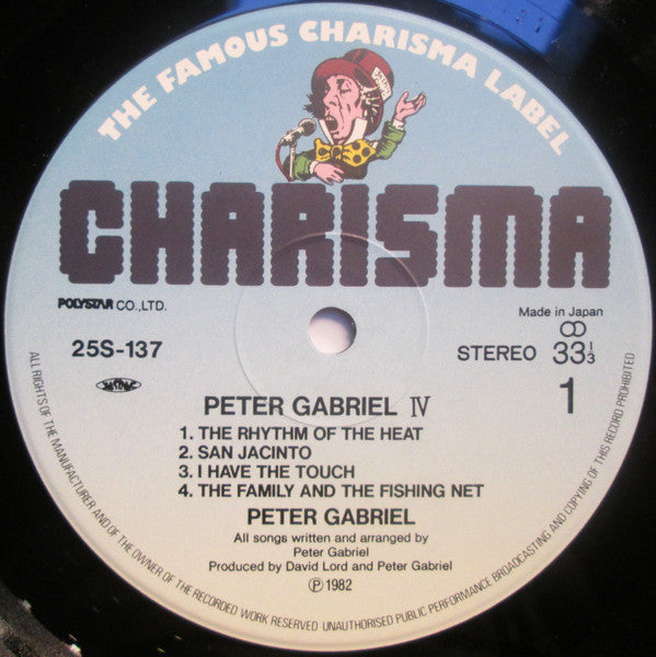 Peter Gabriel - Peter Gabriel IV (LP, Album)
