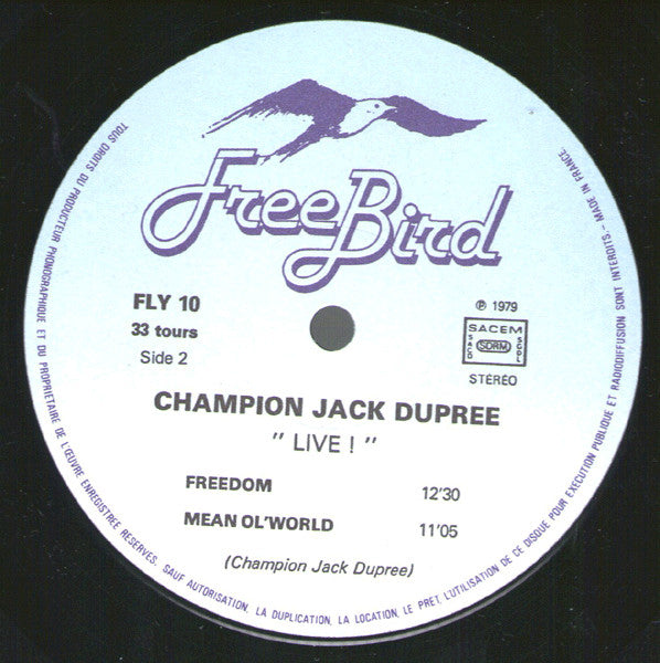 Champion Jack Dupree - Live! (LP, Album)