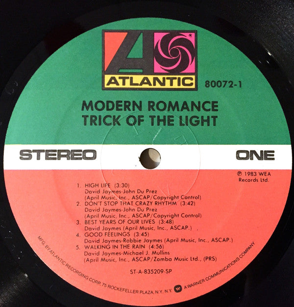 Modern Romance - Trick Of The Light (LP, Album)