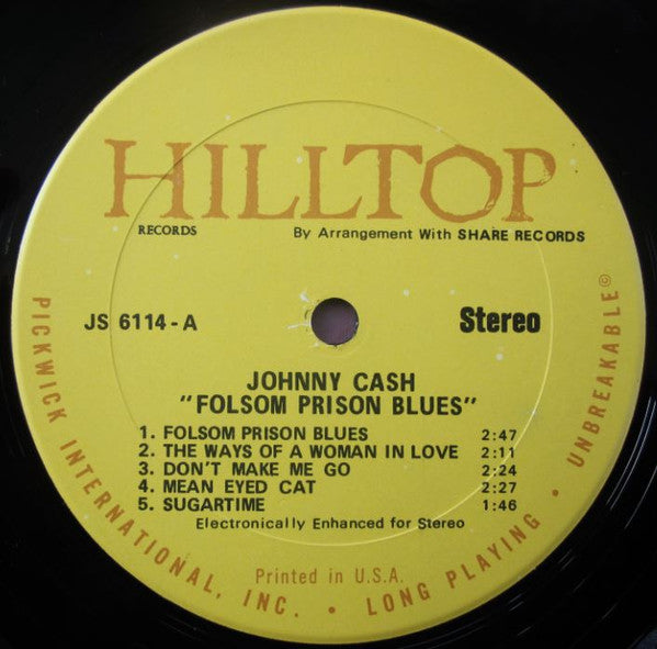 Johnny Cash - Folsom Prison Blues (LP, Comp, RE)