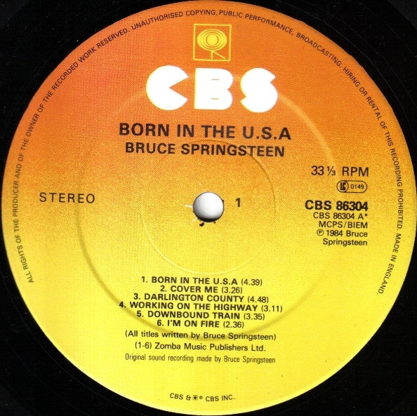 Bruce Springsteen - Born In The U.S.A. (LP, Album, Sun)